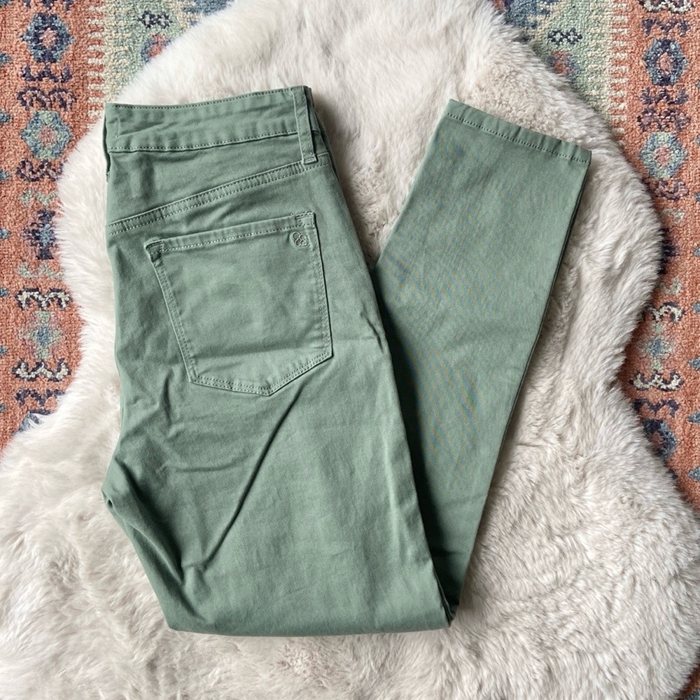 Jessica Simpson skinny pants sage green high rise skinny ankle twill size 6